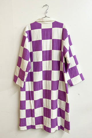 Scrap #22 White/Lilac  Chessboard Coat M/L