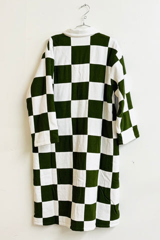 Scrap #23 White/Moss Chessboard Coat M/L