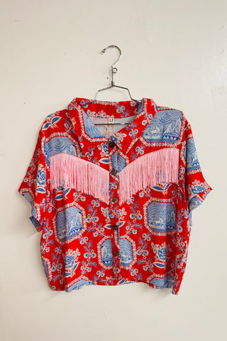 Scrap Linen Blouse #19 - L French Sex