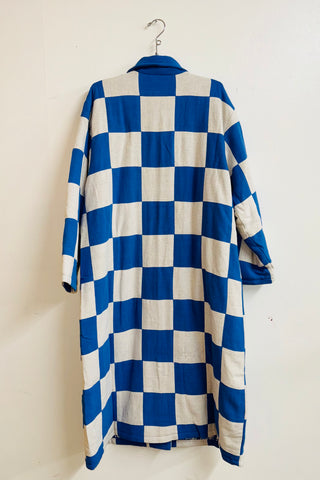 Scrap #26 Blue/Beige Chessboard Coat M/L