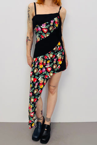 SAMPLE #454 - S Black Vegetable Medley Asymmetric Mini