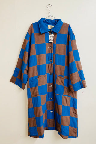Scrap #28 Blue/Brown Chessboard Coat XL/1X