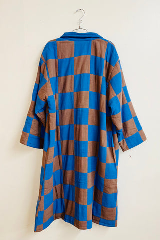 Scrap #28 Blue/Brown Chessboard Coat XL/1X