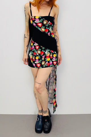 SAMPLE #454 - S Black Vegetable Medley Asymmetric Mini