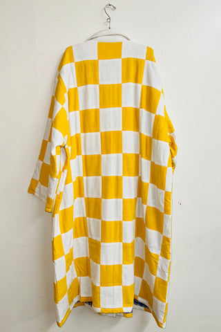 Scrap #37 White/Yellow Chessboard Coat 2X/3X