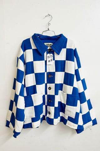 Scrap #18 Blue/White Chessboard Crop Jacket 1X/2X