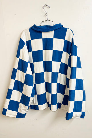 Scrap #18 Blue/White Chessboard Crop Jacket 1X/2X