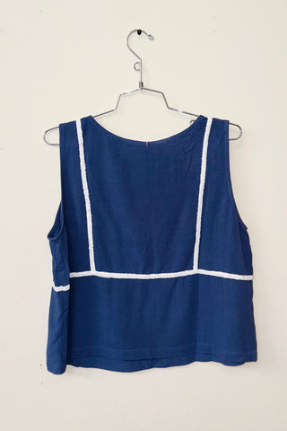 SAMPLE #470 - S Navy Bikini Bod Linen Tank