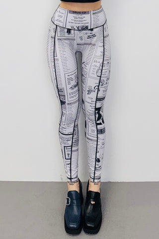 SAMPLE #474 - S White Pages Seam Leggings