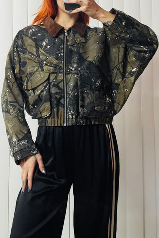 SAMPLE #614 - S Canvas Cropped Camo Jacket