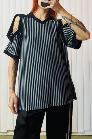 SAMPLE #615 - Unisex S Stripe Wool 3 Head Collared Shirt