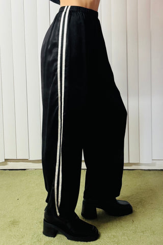 SAMPLE #616 - XS Black Silk Sporty Pants