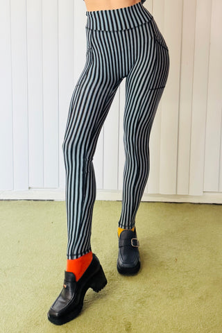 SAMPLE #643 - XS Striped Wool Tencel Yoga Pants