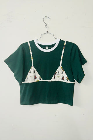 #11-12: S Scrap Cotton Bikini Bod Tommy Tee - Green / Worst Bugs