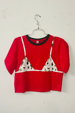 #3: S Scrap Cotton Bikini Bod Tommy Tee - Red / Worst Bugs