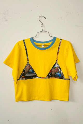 #6: 3X Scrap Cotton Bikini Bod Tommy Tee - Yellow / Nyc Trash