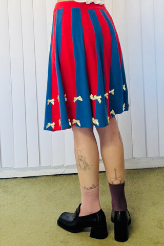 SAMPLE #5 - S Linen Striped Bow Skirt