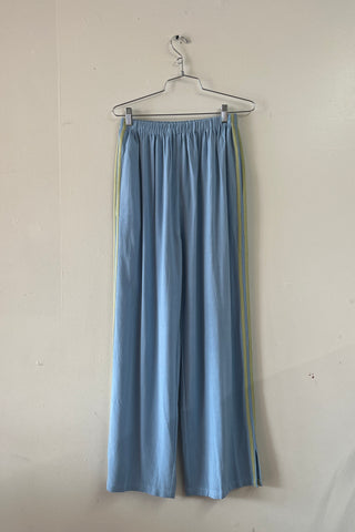 #34: M Scrap Sporty Lazy Pants Soft Linen - Light Blue / Sage Green