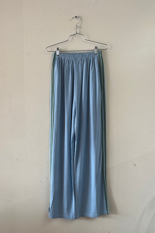 #33: S Scrap Sporty Lazy Pants Soft Linen - Light Blue / Mid Green