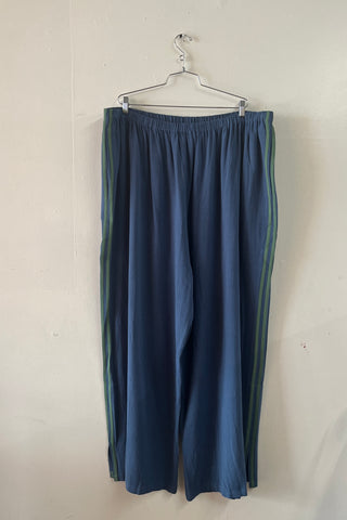 #48: 1X Scrap Sporty Lazy Pants Soft Linen - Dark Blue/Mid Green