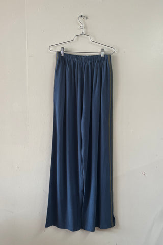#43: L Scrap Sporty Lazy Pants Soft Linen - Midnight Blue / Army Green