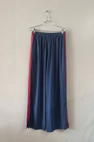 #44: L Scrap Sporty Lazy Pants Soft Linen - Midnight Blue / Red