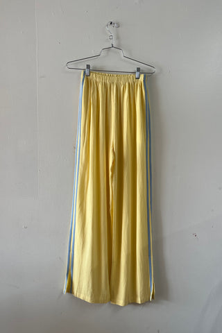 #9: S Scrap Sporty Lazy Pants Soft Linen - Yellow / Light Blue