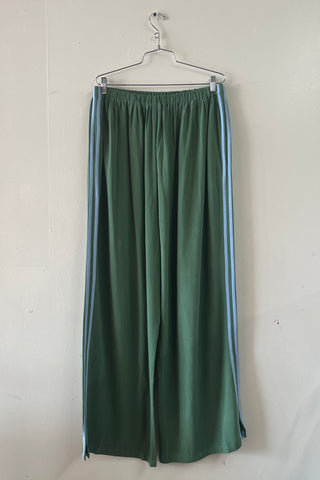 #24: 1X Scrap Sporty Lazy Pants Soft Linen - Mid Green / Light Blue