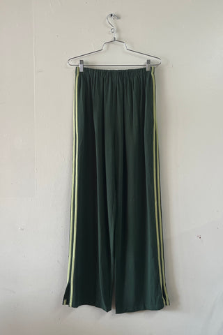 #29: S Scrap Sporty Lazy Pants Soft Linen - Forest Green / Sage Green