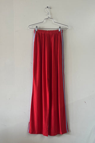 #1: XS Scrap Sporty Lazy Pants Soft Linen - Red / Light Blue