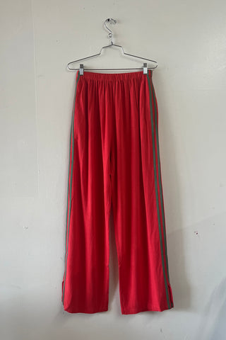 #2: S Scrap Sporty Lazy Pants Soft Linen - Red / Mid Green