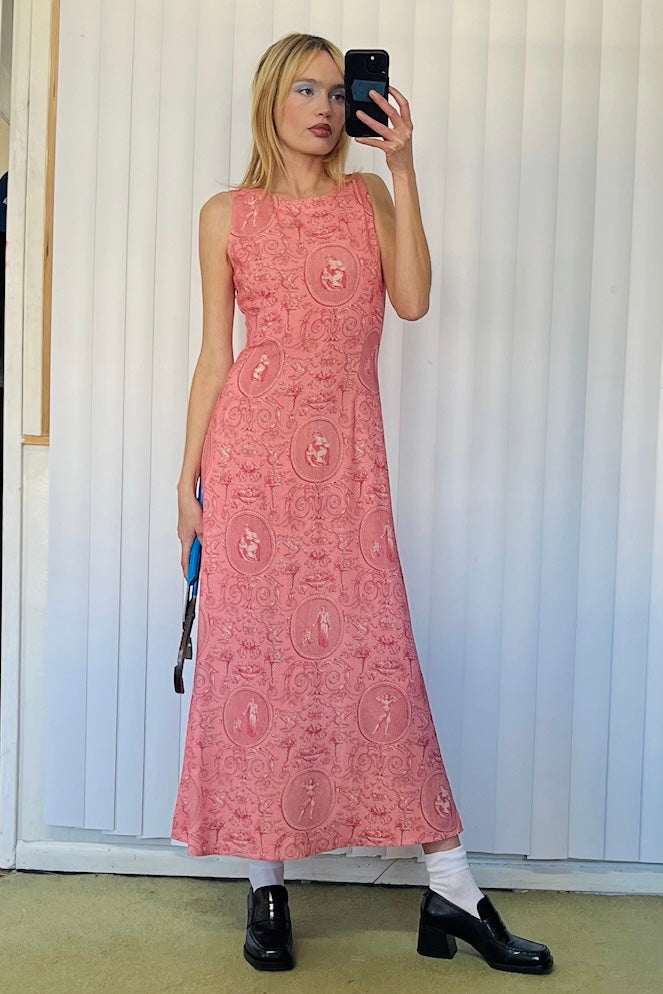 pink toile dress women Nicky Hilton x La Coqueta Pink Toile de Jouy London Women Long Dress