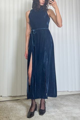 SAMPLE #59 - S Velvet Dune Dress - Teal