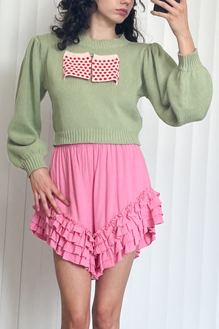 SAMPLE #107 - XS/S Curtain Window Sweater - Sage