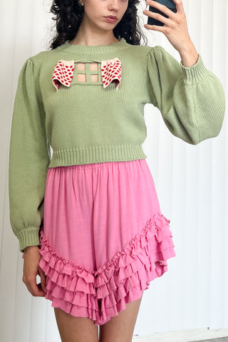 SAMPLE #107 - XS/S Curtain Window Sweater - Sage
