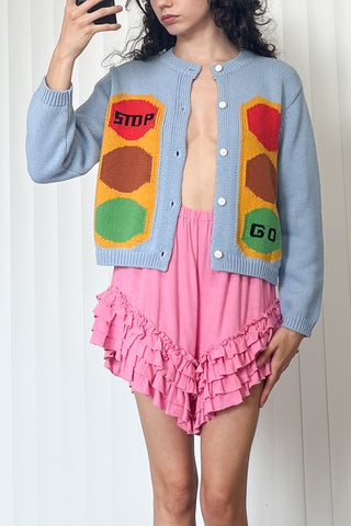 SAMPLE #74 - S Traffic Light Cardigan - Blue