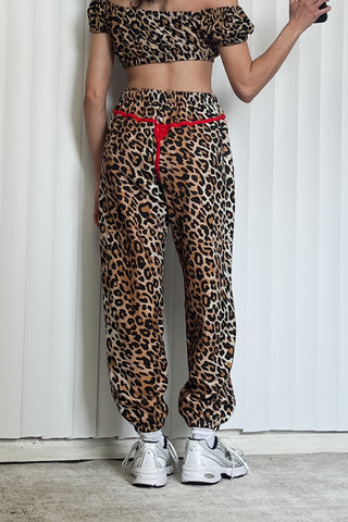 SAMPLE #54 - S Lace Bikini Bod Sweatpants - Leopard / Red
