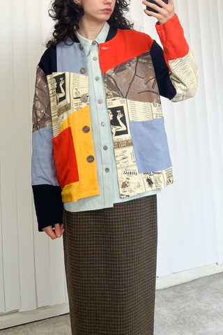 SAMPLE #88 - S Scrap Linen Button Up Jacket - Multi