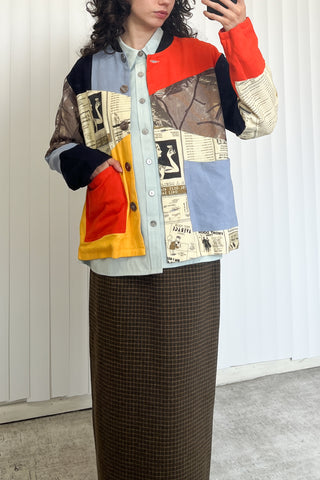 SAMPLE #88 - S Scrap Linen Button Up Jacket - Multi
