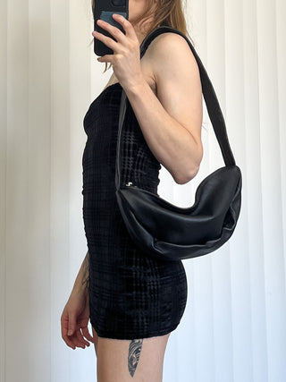 SAMPLE #200 -  Bean Bag genuine leather Purse - Black