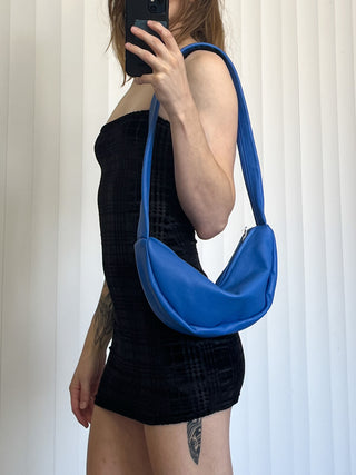 SAMPLE #201 -  Bean Bag geuine leather Purse - Blue
