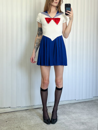 SAMPLE #146 - S Sailor Moon Mini Dress - White / Blue