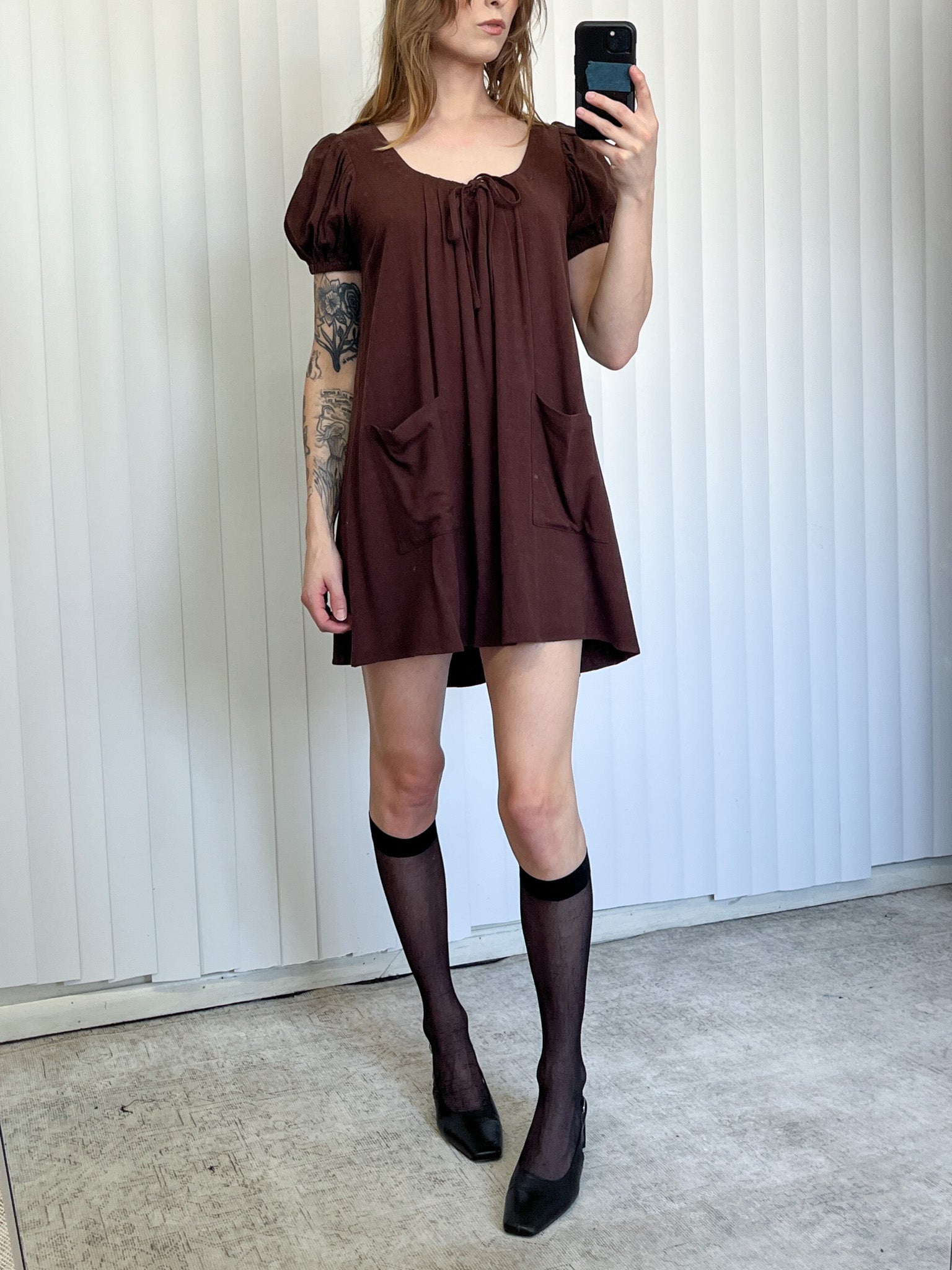 linen babydoll dress SAMPLE #149 - S Soft Linen Babydoll Mini Dress