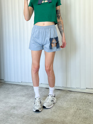 SAMPLE #120 - S Cotton Window Shorts - Light Blue