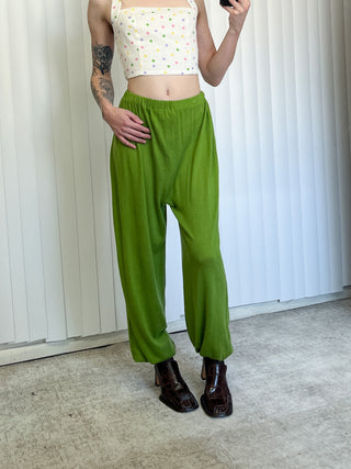 SAMPLE #122 - S Wool Blend Lounge Pants - Lime Green