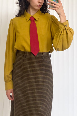 SAMPLE #69 - S Business Man Blouse & Tie - Ketchup / Mustard