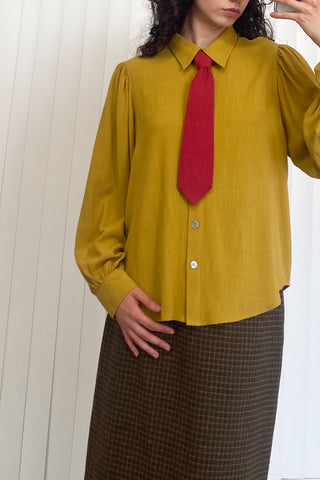 SAMPLE #69 - S Business Man Blouse & Tie - Ketchup / Mustard