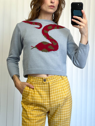 SAMPLE #194 - S Snake Sweater
 - Blue / Red