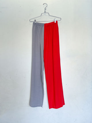 #4: S Scrap Split Print Lazy Pants - Gray / Red
