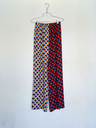 #21: XS Scrap Split Print Lazy Pants - Screensaver / Diamond